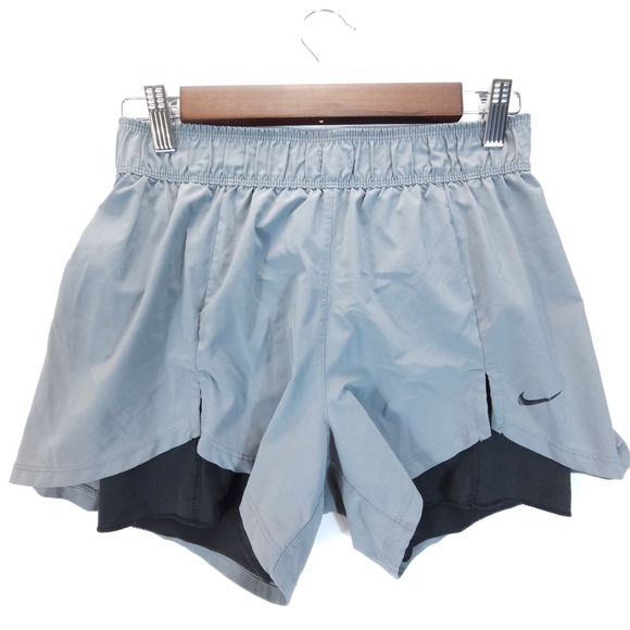Nike Pants - Nike 2 in 1 Running Shorts Womens Small Gray Streetwear Layered Athletic